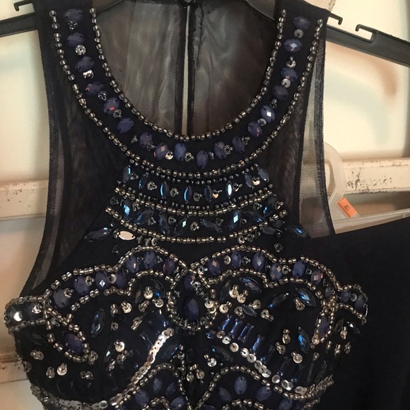 Exquisite Two Piece Navy Formal Dress - Picture 2 of 5